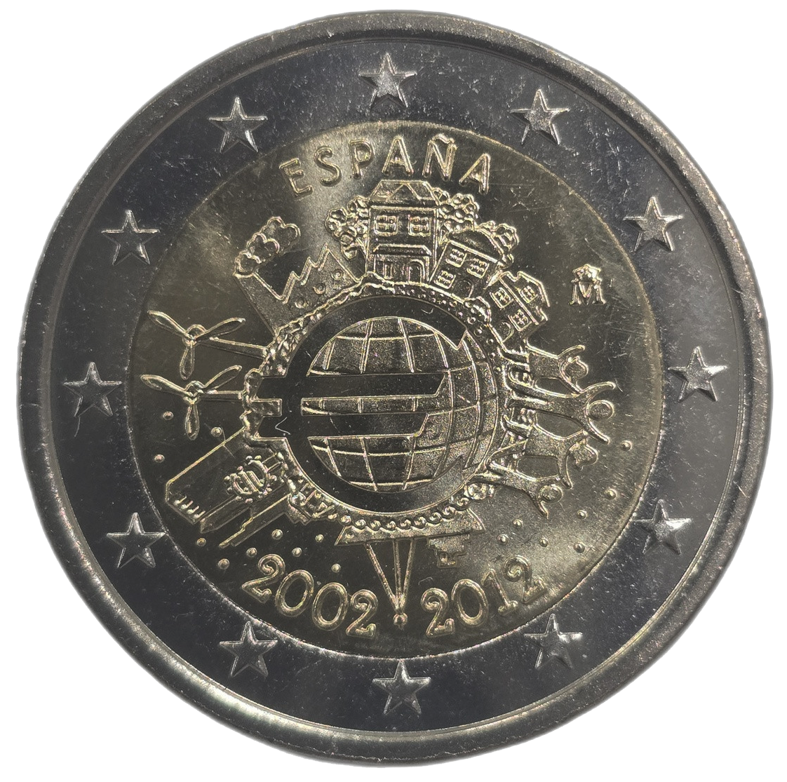 2 euros conmemorativa Diez años del Euro Año 2012